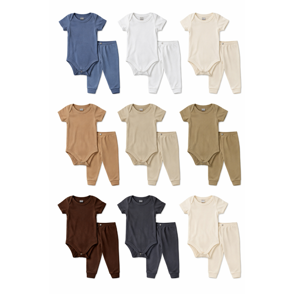 Conjunto Body Bebê Ribana Body Calça Roupa Infantil Confortável