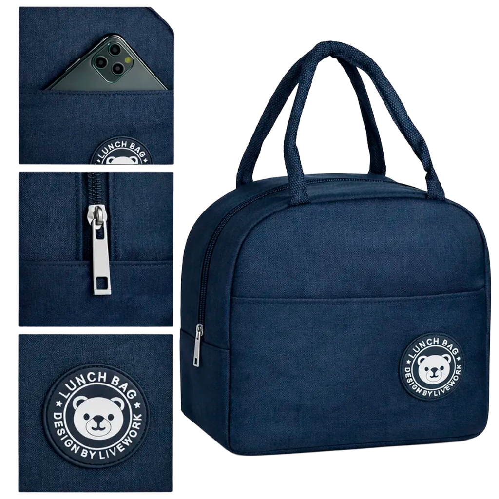 Bolsa Térmica Portátil de Mão – Lancheira Marmita para Viagem, Trabalho e Piquenique