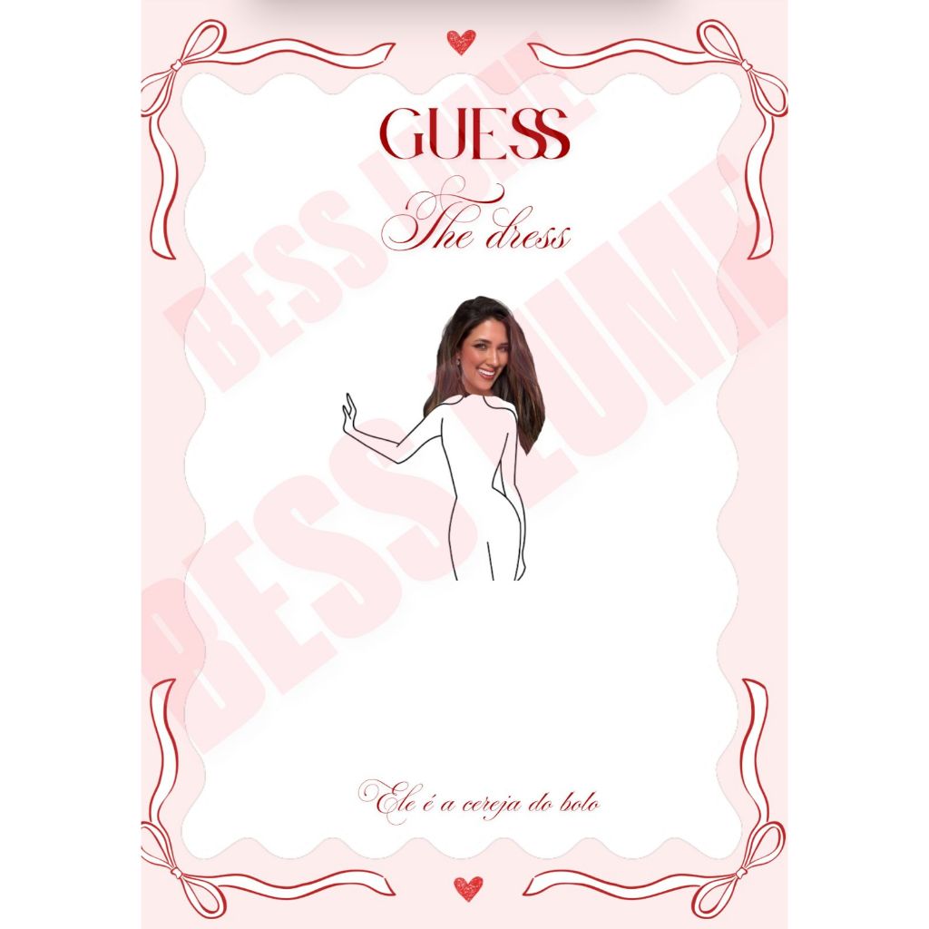 Jogo para chá de loungerie personalizado: Guess the dress; Conselhos para Noiva, Stop, Bingo e entre outros
