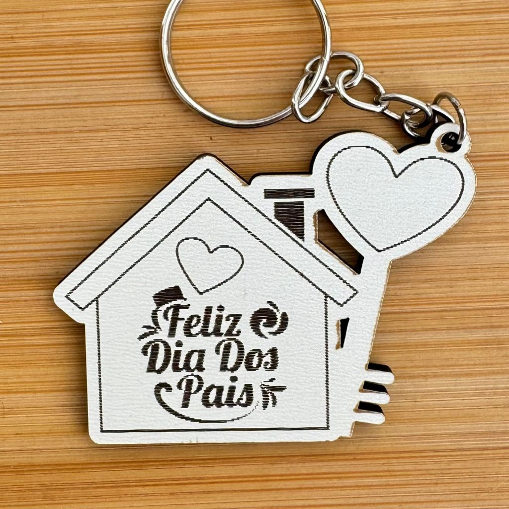 Kit Chaveiros Personalizados MDF Feliz Dia dos Pais Casa – Lembrancinha Dia dos Pais Personalizado MDF