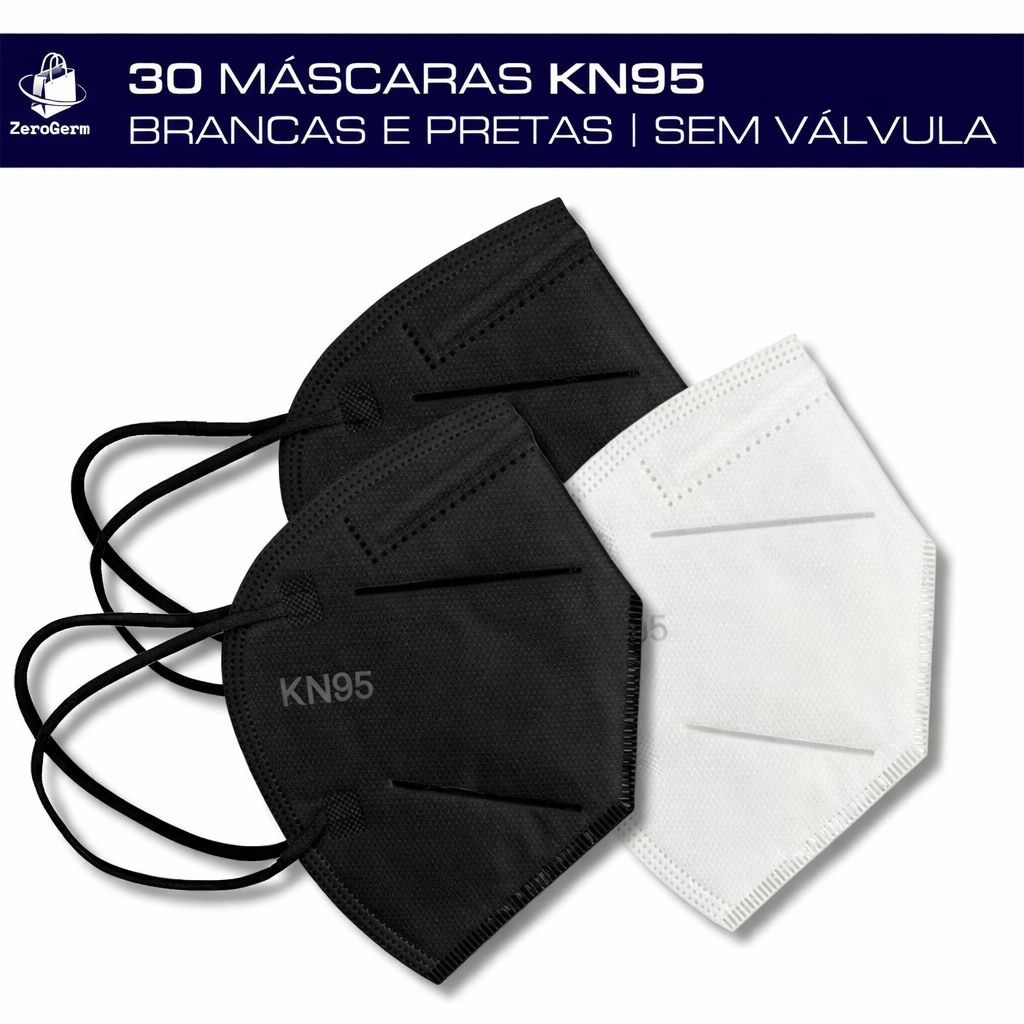 30 Máscara Descartável PFF2 KN95 | Sem Válvula + Proteção e Qualidade!