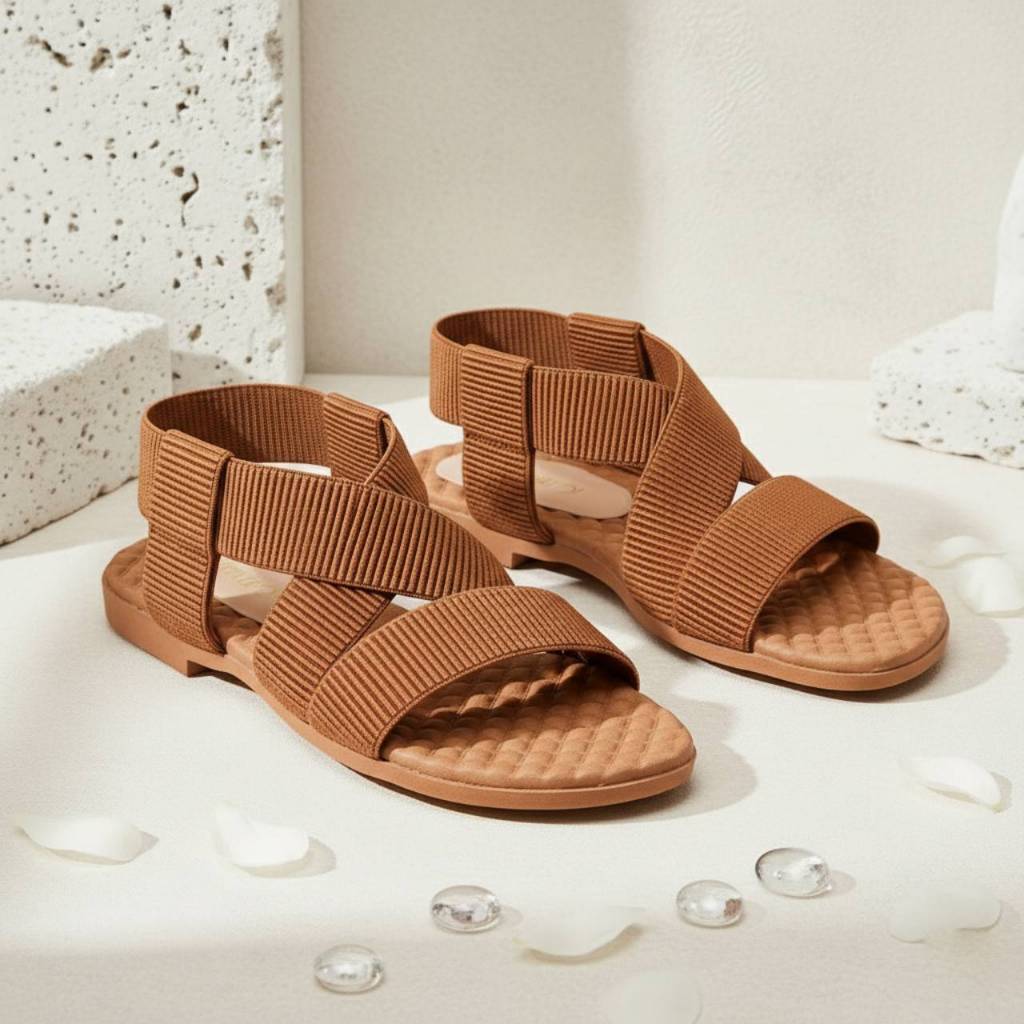Sandália Feminina Confortável Casual Com Elástico Leve Macia Luxo - Promoção !