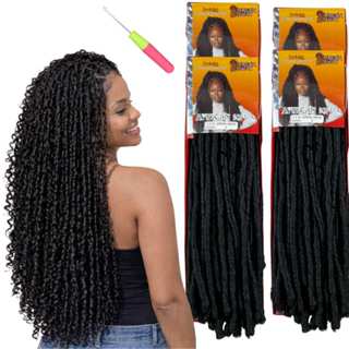 Kit 4 Pacotes Cabelo Nina Softex African Cacheado + Agulha crochet em Oferta na Shopee