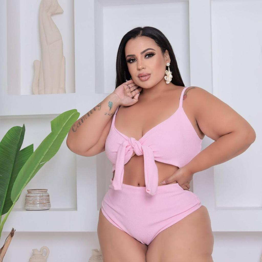 Biquini PLUS size Feminino 2 peças HOT Pant Anarruga Amarração