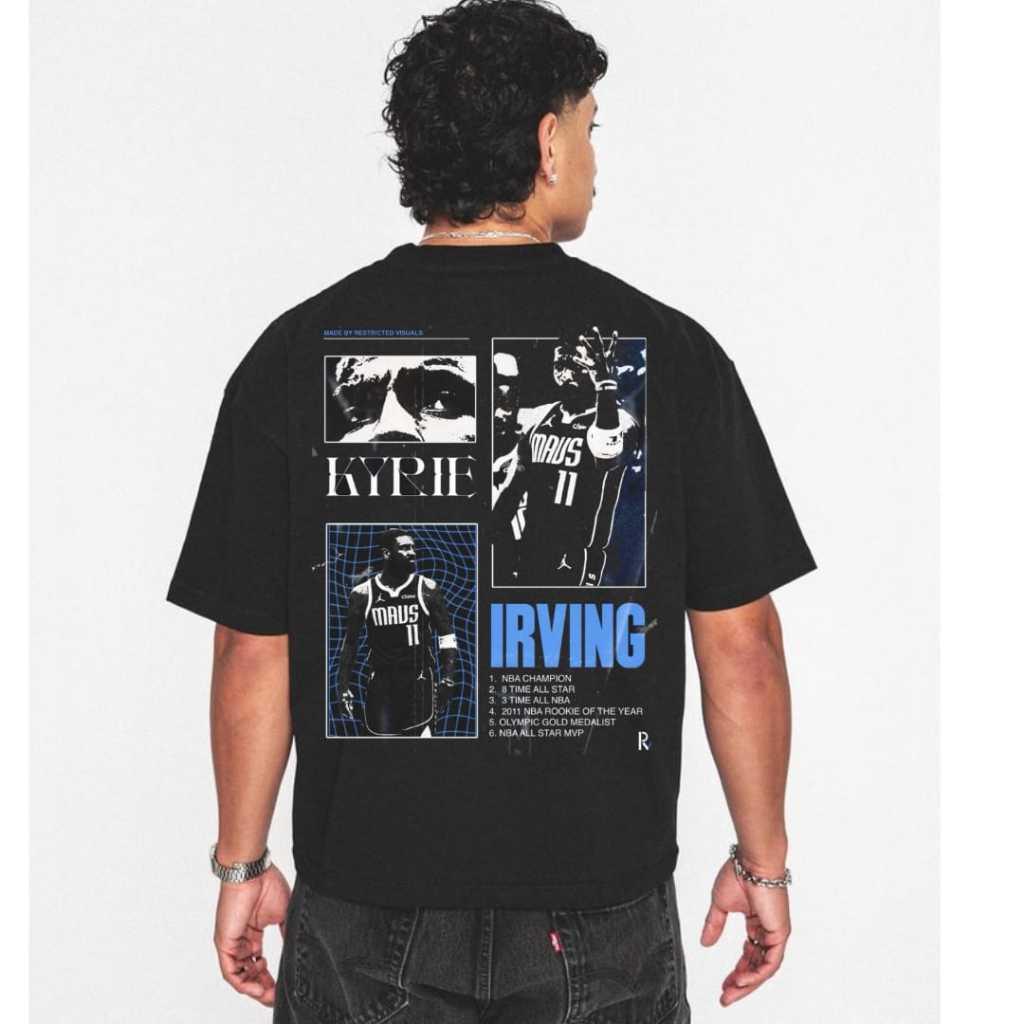 Camiseta Basquete Kyrie Irving Estampada Streetwear NBA Masculina Algodão Oversized