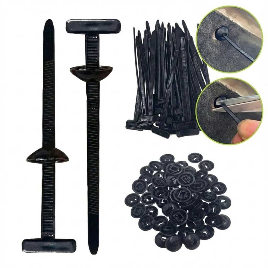 Kit Presilhas Universal Abraçadeira T Fixador Chicote Carro Nylon Plug Cinta Automotiva Para Choque