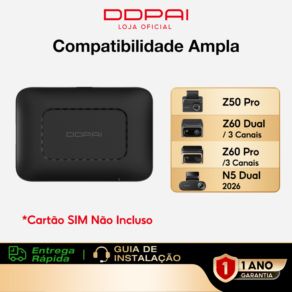 DDPAI Caixa em Nuvem 4G – Visualização Remota em Tempo Real Cerca Eletrônica Notificação de Colisão