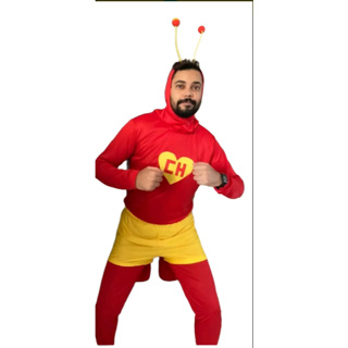 Fantasia Herói Polegar Vermelho Adulto em Oferta na Shopee