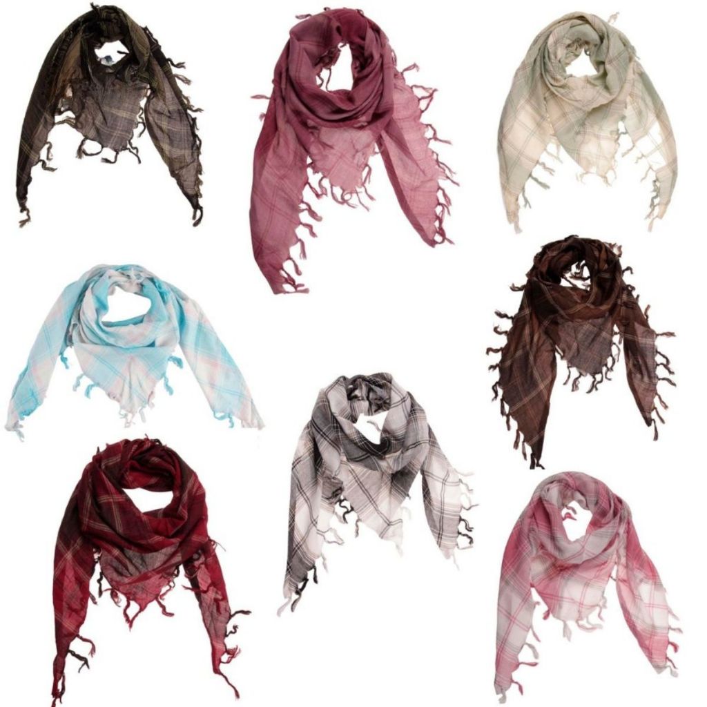 Lenço Xadrez Versatil Cabeça Pescoço Feminino Atacado Bandana Moda Outono Inverno