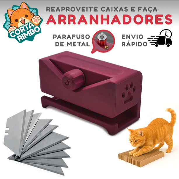 Cortador de Papelão Bidirecional Ambidestro para Arranhadores de Gato -  Azul CORTACAIXA em Oferta na Shopee