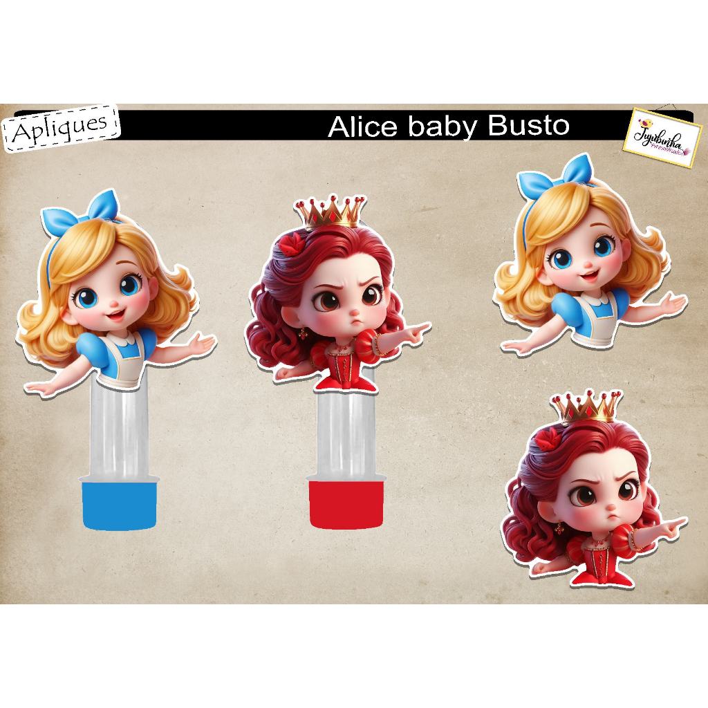 APLIQUE RECORTADO PARA TUBETES - BUSTO ALICE BABY - TUBETES, DECORAÇÃO, FESTAS, ANIVERSÁRIOS,  BUSTO
