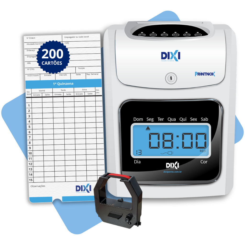 Relógio Cartográfico Eletronico Bater Ponto Empresa + 200 Cartões Cartolina Marcador Manual Empresa