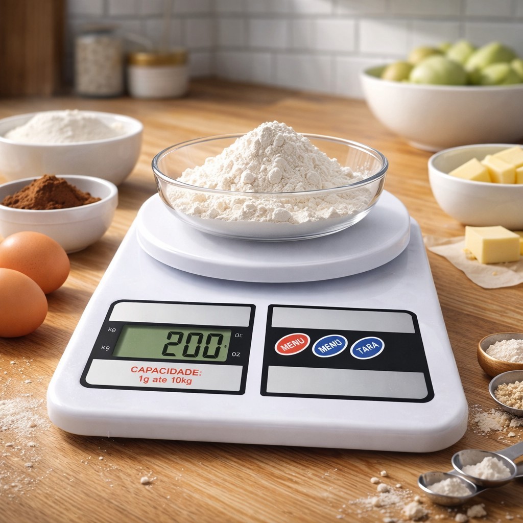 Balança Digital de Cozinha 10kg Alta Precisão com Função Tara LCD para Alimentos Dieta Confeitaria
