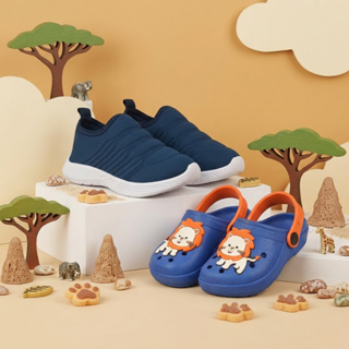 Kit Tênis Infantil Menino Slip On + Babuche Infantil Calce Fácil Macio e Confortável em Oferta na Shopee