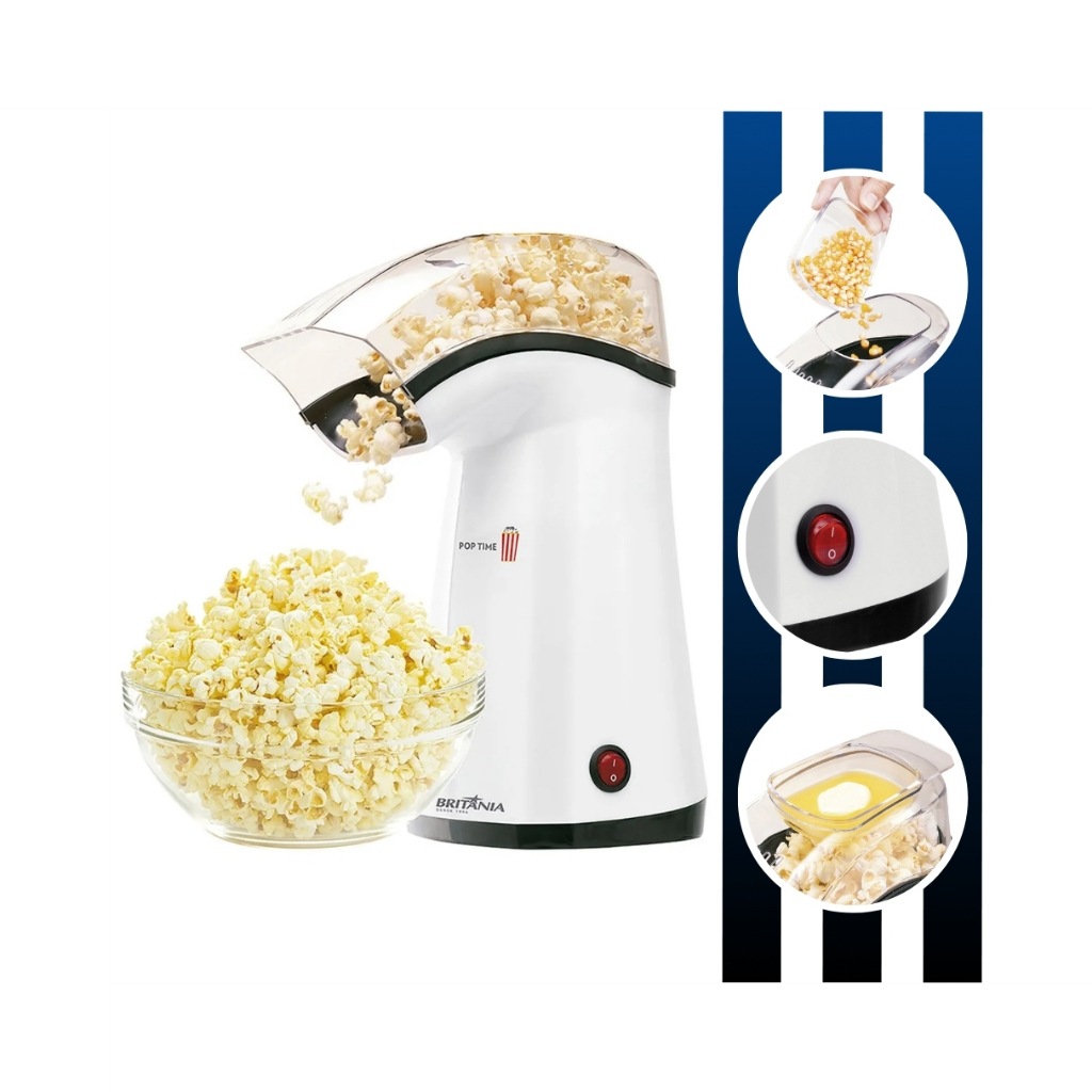 Pipoqueira Sem Óleo Pop Time 1200w B 02 Branco Britânia em Oferta na Shopee
