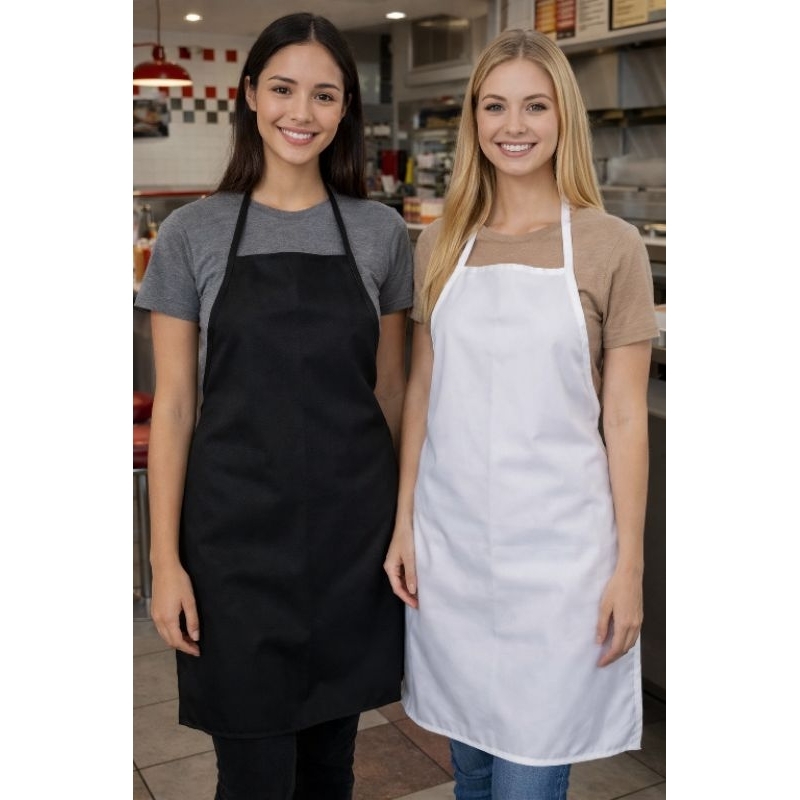 Avental tecido 100% oxford na cor branco e preto reforçado cozinha açougue Biffet uniforme padaria