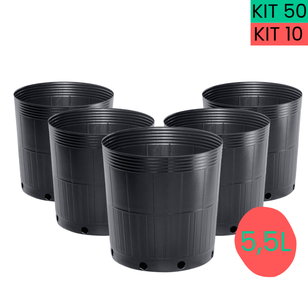 Kit 10 Vaso 5,5 Litros para Mudas Plantas Frutíferas Hortaliças Jardinagem Nutriplan em Oferta na Shopee