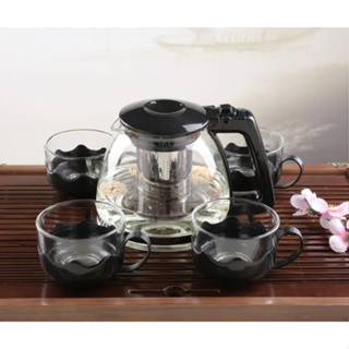 Jarra Bule Chaleira Vidro Infusor Premium 1 Litro Com 4 Xícaras 200ml em Oferta na Shopee