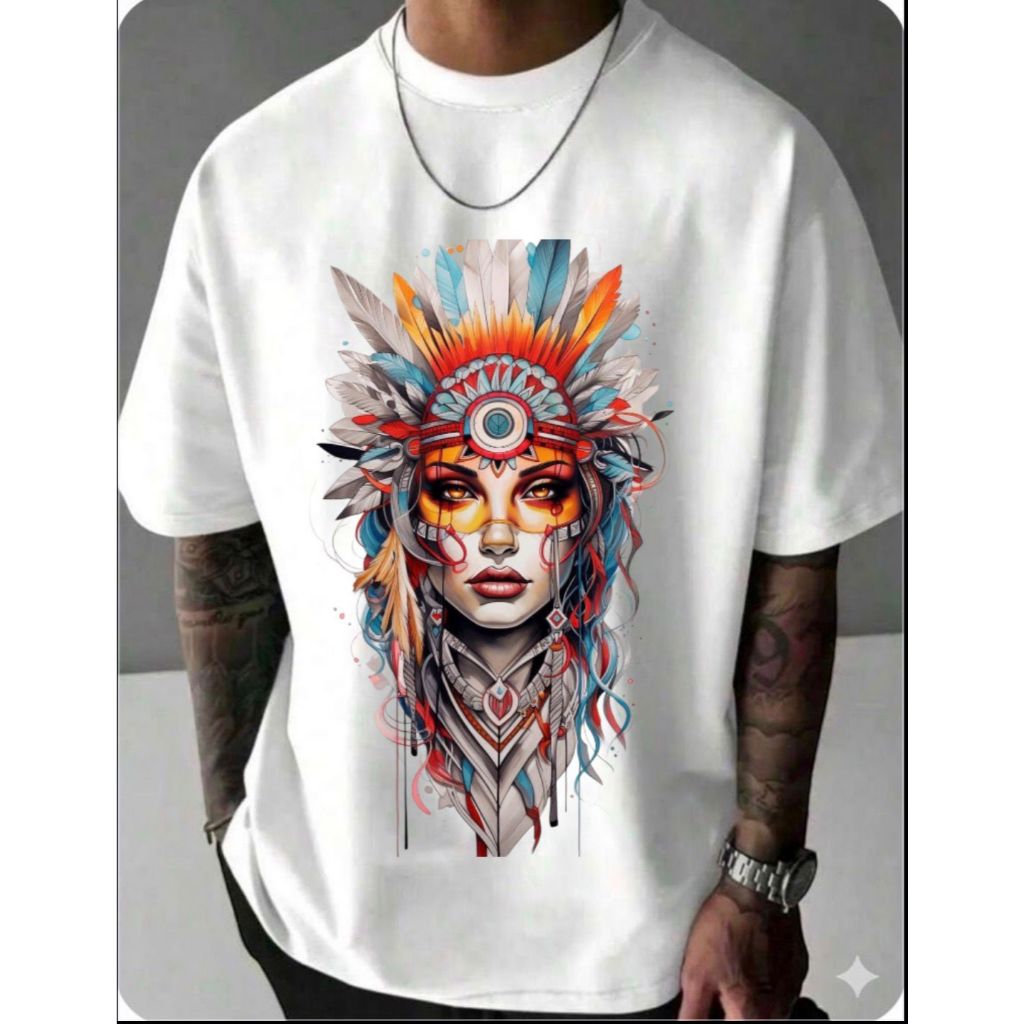 camisa estampado indio 100% algodão sem genero unissex treino dia dia academia
