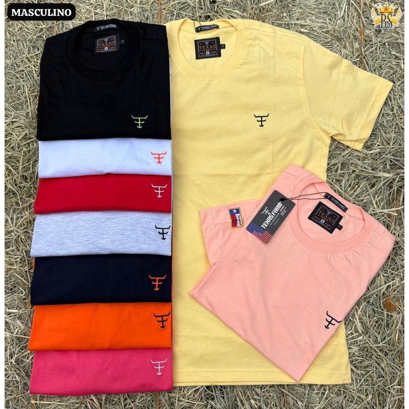 Camiseta Masculina Gola O Lisa Básica Algodão Premium Confortável Dia a Dia