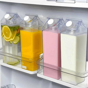 Garrafas 1000mlDe Acrílico Transparente Caixa De Leite Geladeira Leite Suco Bebidas Água Chá