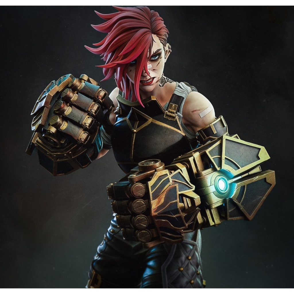 Vi - League of Legends - Estatueta - Figura em Resina - Colecionáveis - 20cm