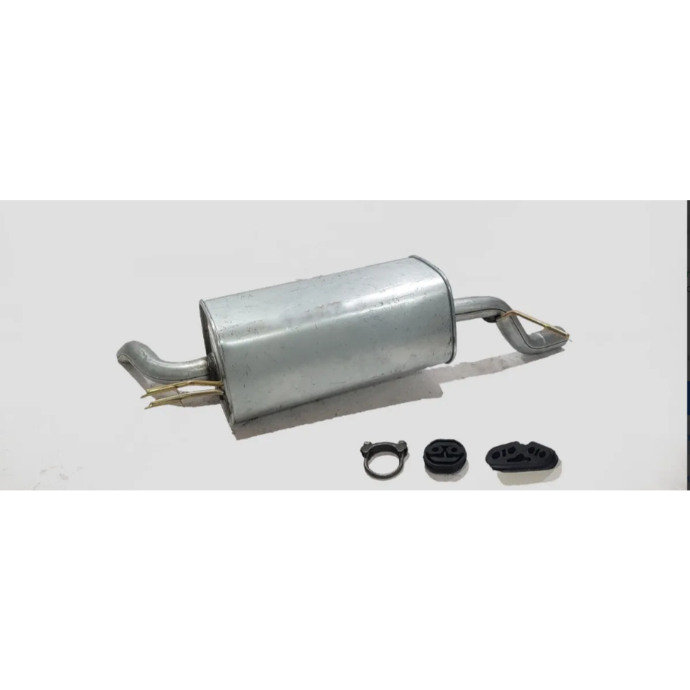 KIT ESCAPAMENTO SILENCIOSO TRASEIRO FIAT PALIO WEEKEND 1.4 8V 2004 EM DIANTE C/ COXINS E ABRAÇADERIA