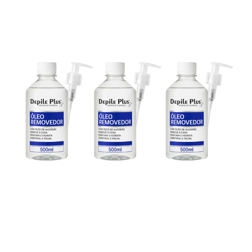 Óleo Removedor De Algodão Depile Plus Pós Depilação 500ml -Kit com 3unid em Oferta na Shopee