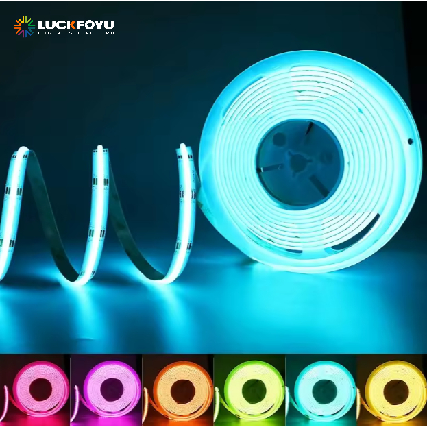 Fita cob 3528 Ip20 24V 5M 576LED/M 10MM 15W/M RGB C/Controlador e controle vem o aplicativo