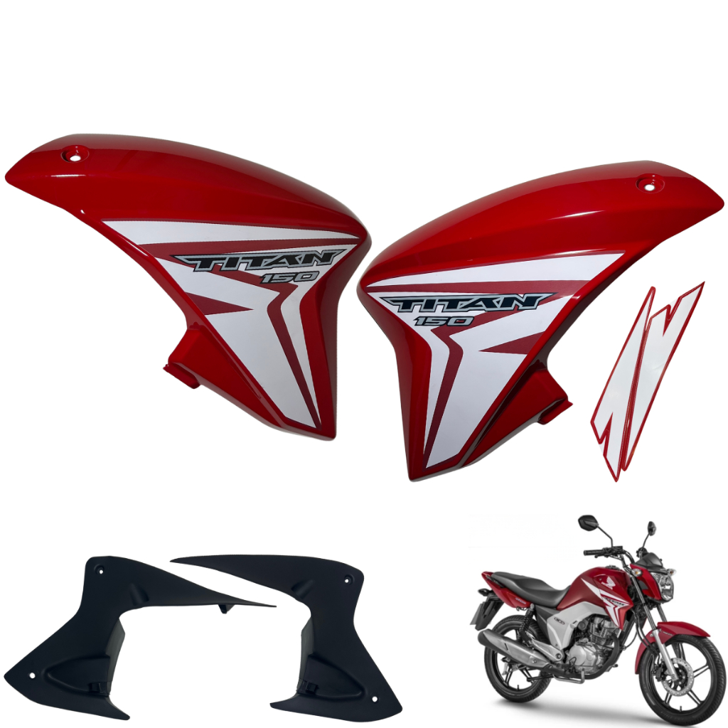Carenagem Cg Titan 150 2014 2015 Par Aba Asa Tanque Externa Complementos Internos Novo Paralelo