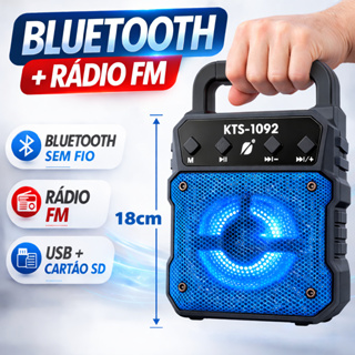 Caixa de Som Bluetooth Portátil Karaoke Bluetooth Rádio FM PenDrive SD 4 Cores em Oferta na Shopee