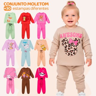 Kit Sortido 2, 6 ou12 Peças Moletom Roupa De Bebê Menina Infantil Inverno Conjunto Moleto…