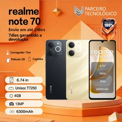 Realme Note 70 4G, Versão Global, 4+128GB RAM, Processador Unisoc T7250