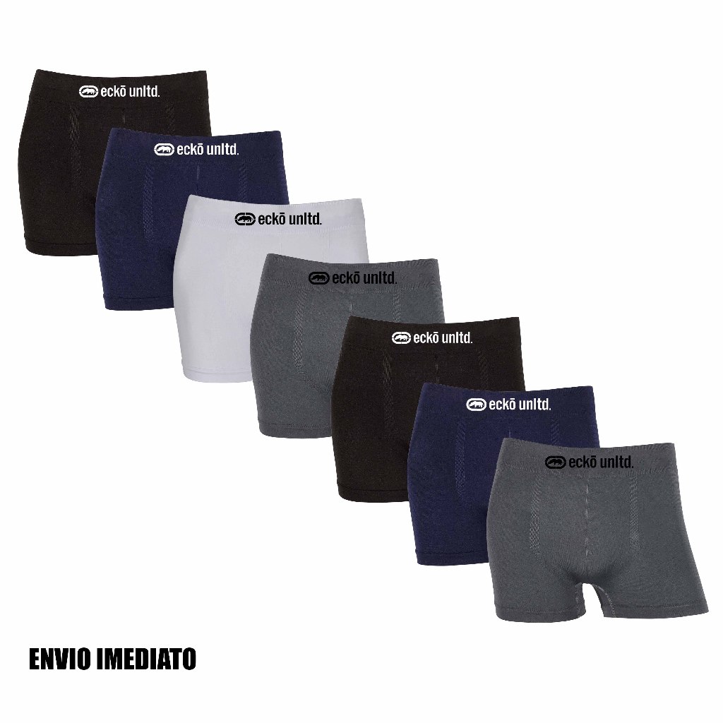 Kit 3 ou 7 cuecas boxer Ecko Originais Microfibra confortáveis Sem Costura