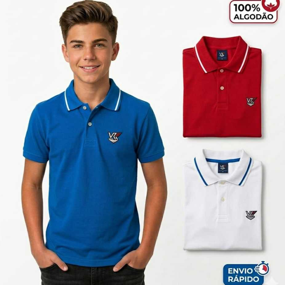 Kit Camiseta Masculina Infantil  100%Algodão Premium Básica para Criança Menino Tamanho 1 ao 14 anos