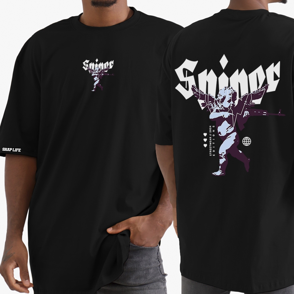 Camiseta Estampada Casual Streetwear Oversized - 3380 em Oferta na Shopee