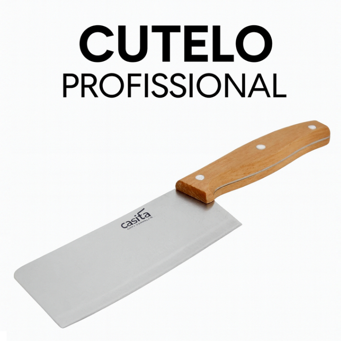 Faca Cutelo Profissional 6” Cabo de Madeira | Faca Cozinha Pesada para Carnes Churrasco em Oferta na Shopee
