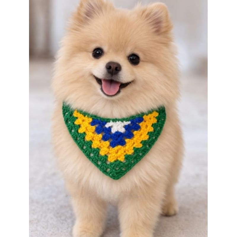 Bandana de Crochê para Pet Bndanas do Brasil para Cachorro e Gatos em Oferta na Shopee