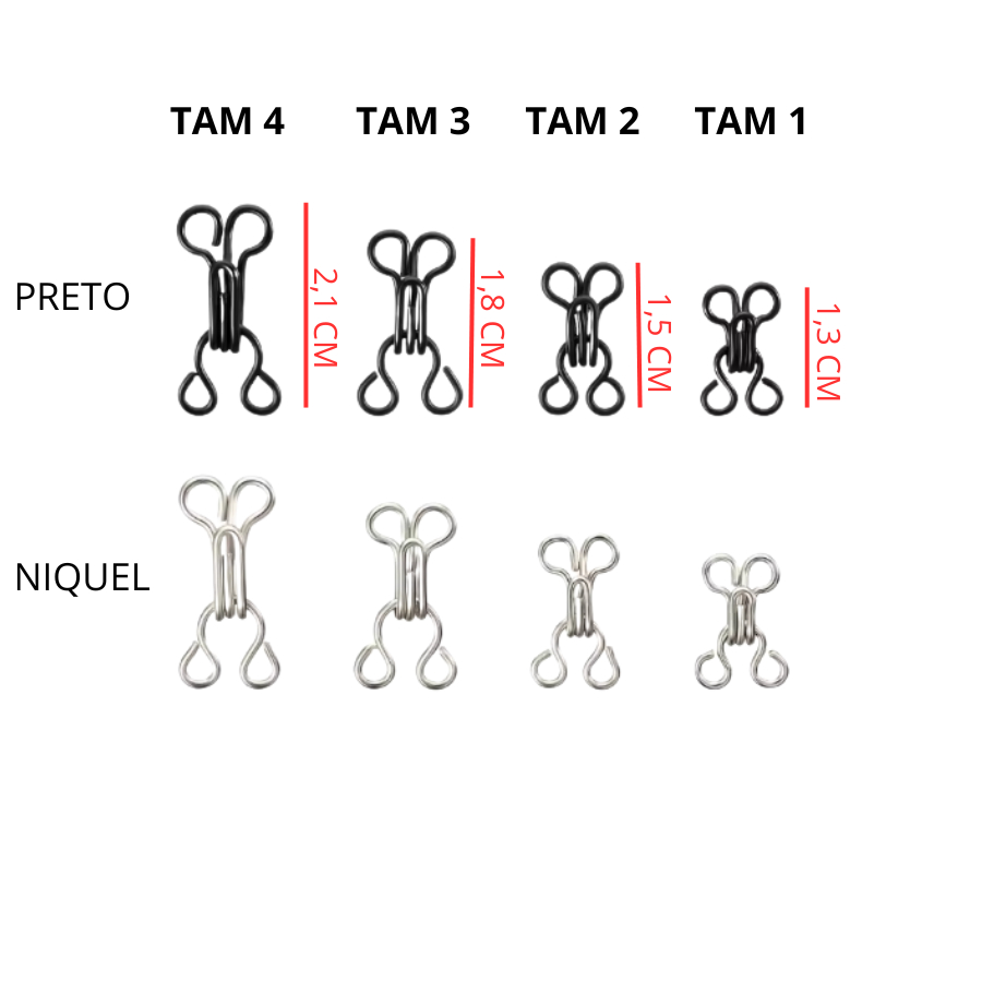 Colchete Gancho cartela c/24 pares em Oferta na Shopee