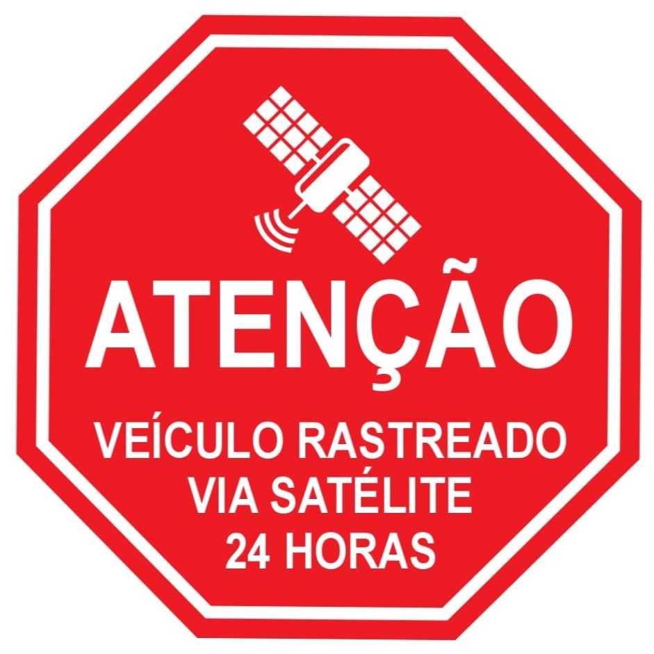 Adesivo Veículo Rastreado por Satélite | Segurança Antifurto | Resistente Sol e Chuva | Carro Moto Caminhão