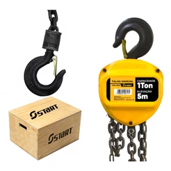 Talha Manual 1 Tonelada 1000kg Com Corrente 5 Metros Freio Duplo Ts1500 Start
