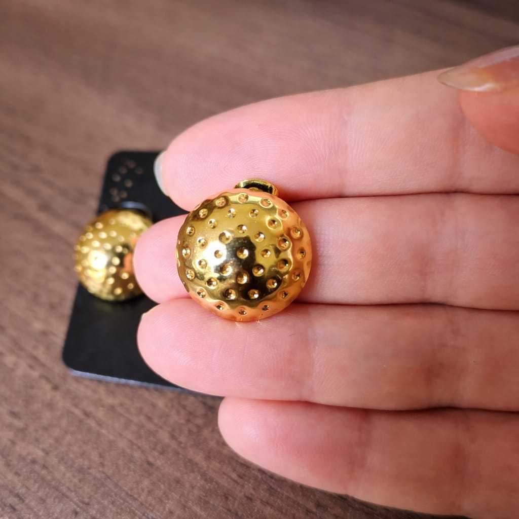 Par de Brinco Aço Inoxidável Banhado a Ouro Premium/ Acessório Feminino/ Brinco Joaninha