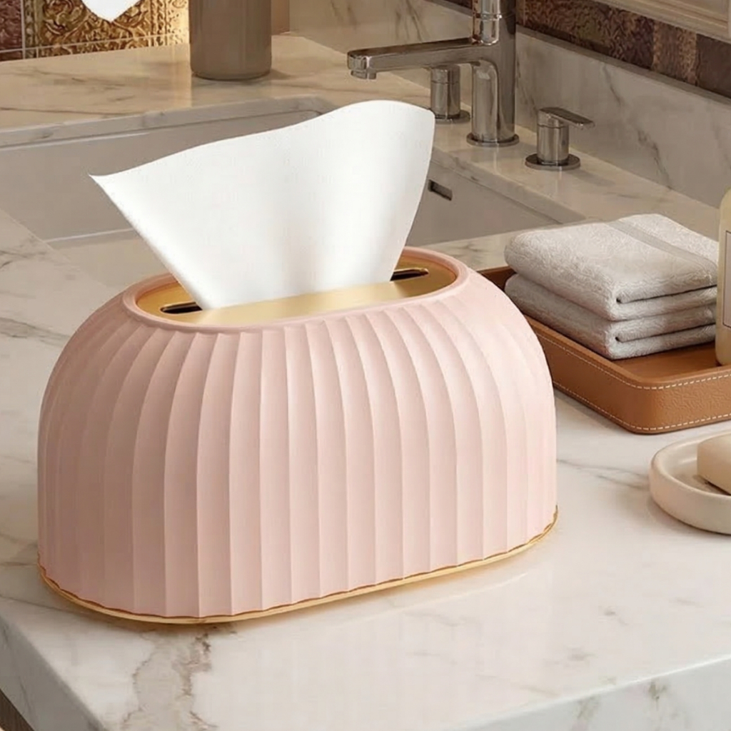 Suporte para Lenços de Papel Premium com Elevação Inteligente – Design, Higiene e Sofisticação