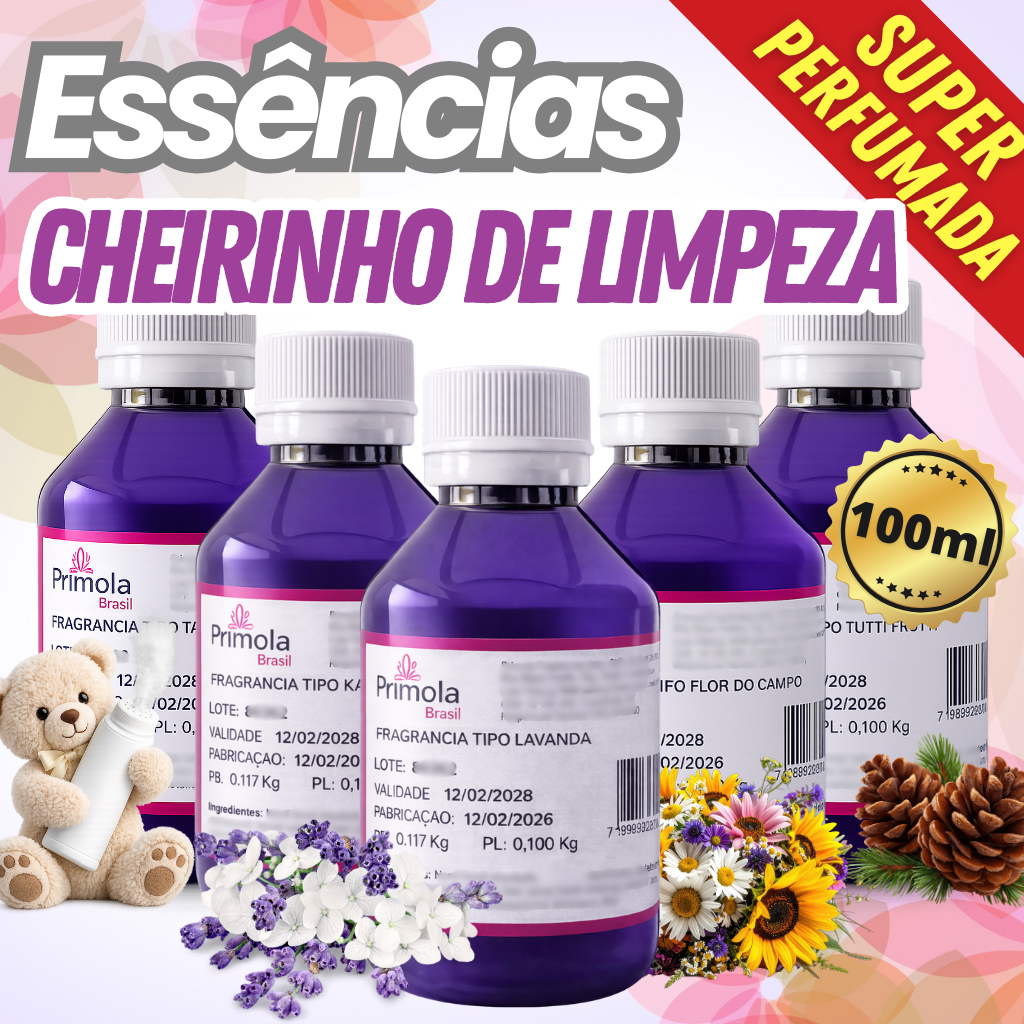 Essência para Desinfetante, Saneantes, Limpadores Cheirinho Limpeza 100ml Hidrossolúvel Lavanda Eucalipto Flor do campo em Oferta na Shopee