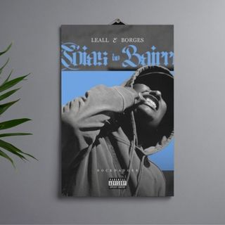 Quadro Decorativo LEALL Rapper A4 em MDF 3mm com Fita 3M | Placa Decorativa Rap Nacional Hip Hop