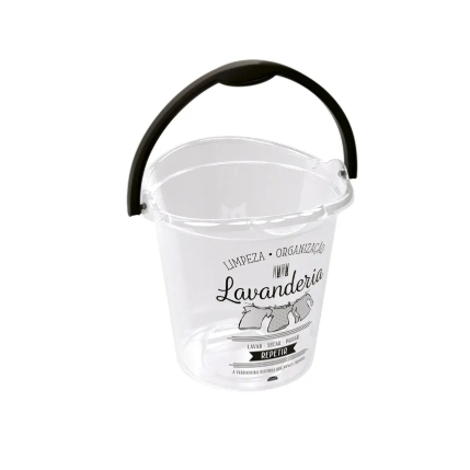 Balde 8 Litros para Lavanderia com Adesivo Decorativo – Organização e Limpeza