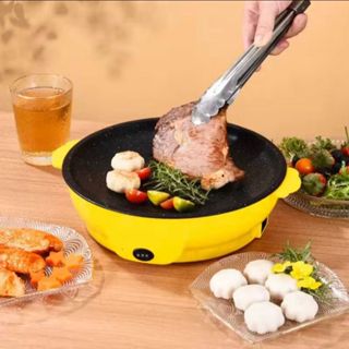 Panela Elétrica Grill Antiaderente Portátil | Churrasqueira Elétrica Sem Fumaça | Frita, Grelha e Cozinha Rápido em Oferta na Shopee