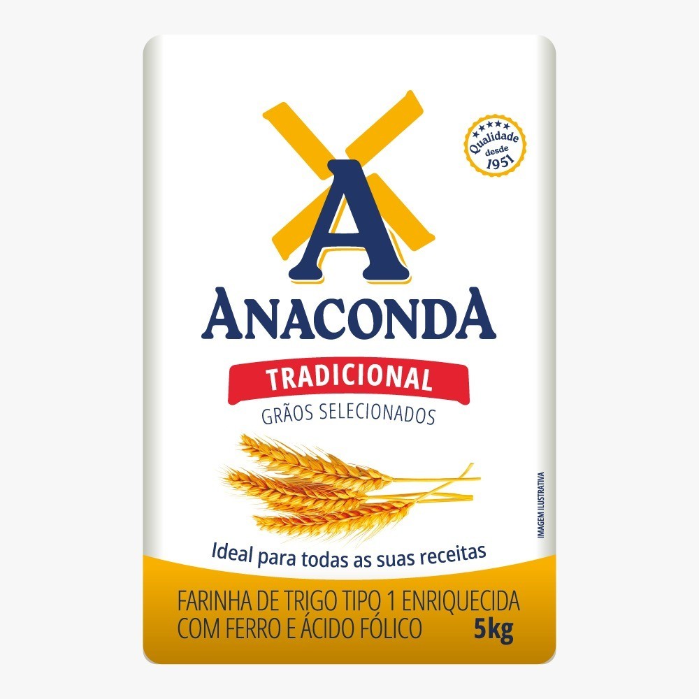 Farinha de Trigo Anaconda Tradicional Graos Selecionado 5 Kg em Oferta na Shopee