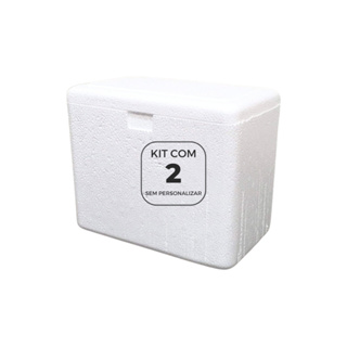 Kit com 2 Caixas Térmicas de Isopor 3 Litros 22,90 x 18,20 x 14,00 cm em Oferta na Shopee