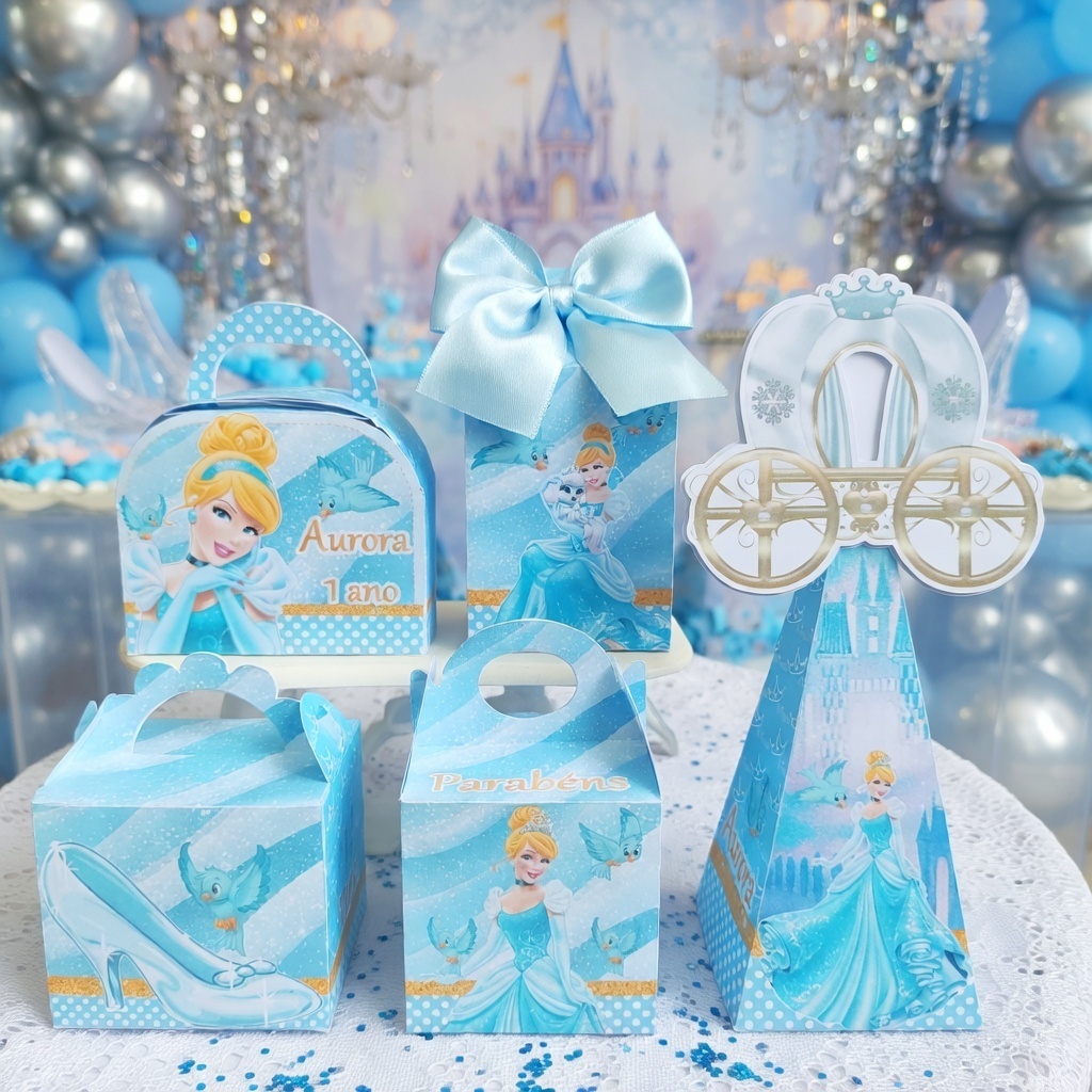 PEGUE E MONTE - KIT FESTA CAIXINHA PERSONALIZADAS LEMBRANCINHA PRINCESA CINDERELA